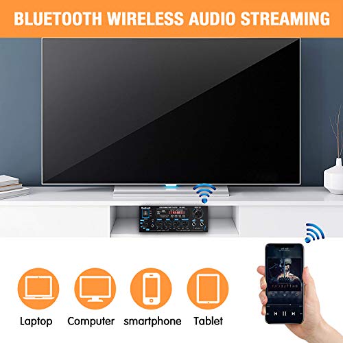 Sunbuck Wireless Bluetooth Audio Amplifiers, 200W Power Home Stereo Amplifier Receiver, with USB,SD Card,MIC in, Remote Control, Dual Channel Sound, for Theater Entertainment Studio Use(AS-35BU) | The Storepaperoomates Retail Market - Fast Affordable Shopping