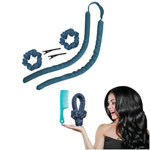 Heatless Curls,Heatless Curling Rod Headband Without Damage Hair,No Heat Curlers for Long Hair,Curling Ribbon for Hair,Overnight Curlers You Can Sleep In to Make Beautiful Curly Hair.(peacock blue)
