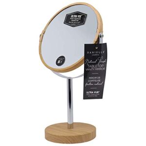 Wooden Tabletop Vanity Mirror, 5x/1x Magnification