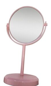 Home Style Double Sided Vanity Makeup Mirror Pink 1x & 2X Magnification