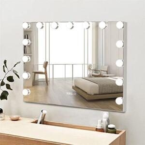 WWFS Large Vanity Mirror Vanity Mirror with Light Touch Screen Control Vanity Mirror with 15 LED Lights