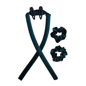 Heatless Curling Rod Headband,No Heat silk curlers hair rollers for long hair and you can sleep in soft foam hair curlers curling rods overnight,curling ribbon and flexible rods for natural hair (Dark green)