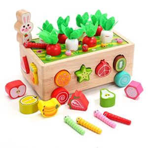 Montessori Wooden Stacking Toys, Learning Sorting Toys for Toddlers, Baby, Kids, Boys and Girls