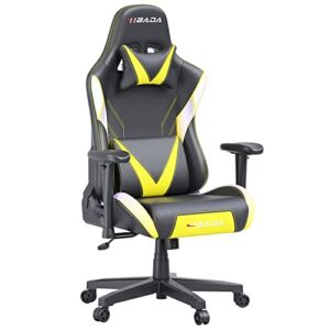 Hbada Gaming Chair Racing Style Ergonomic High Back Computer Chair with Height Adjustment, Headrest and Lumbar Support E-Sports Swivel Chair,Yellow-Purple Gradient