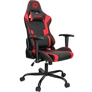 Deco Gear Endurance Series Ergonomic Gaming Chair with Adjustable Head and Lumbar Support, Seat and Armrest Adjustment, 360-Degree Seat Rotation, Plush Neck Support