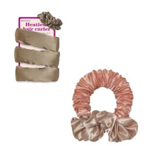 Heatless Hair Curler (Dark Brown) & Heatless Curling Rod Headband (Champagne)