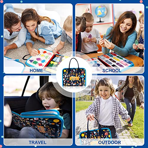 Busy Board for Toddlers,Montessori Sensory Toys Preschool Educational Learning Board Travel Quiet Book for Car Plane Basic Dress Skills Fine Motor Activity Boards Gifts for 1 2 3 4 Year Old Kids Blue | The Storepaperoomates Retail Market - Fast Affordable Shopping