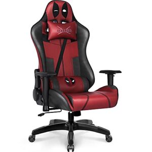 Marvel Avengers Gaming Chair Desk Office Computer Racing Chairs- Adults Gamer Ergonomic Game Reclining High Back Support Racer Leather (Deadpool)
