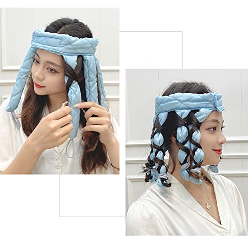 AMFEZ Silk No Heat Curlers Headband for Long Hair Heat Curlers Heatless Curling Rod Headband for Long Hair,Blue | The Storepaperoomates Retail Market - Fast Affordable Shopping