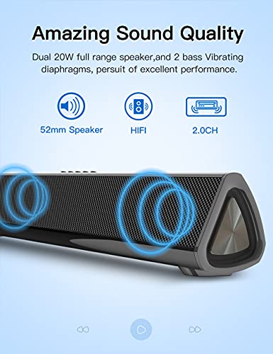 Soundbar for TV with Bluetooth Speakers for TV Home Theater Audio Surround Sound System Small Sound Bar with Subwoofer for TV PC Projectors Tablets,Remote Control | The Storepaperoomates Retail Market - Fast Affordable Shopping