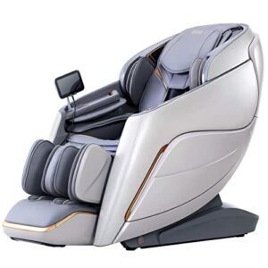 iRest 4D Massage Chair Recliner, Zero Gravity Shiatsu Massager with AI Voice Control, SL Track, Heating, Touch Screen, Quick Access Buttons (Beige)
