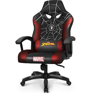 Marvel Avengers Gaming Chair Office High Back Computer PU Leather Desk Chair PC Racing Executive Ergonomic Adjustable Swivel Task Chair Headrest and Lumbar Support (Spider Man, Black)