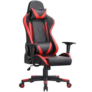 Yaheetech Computer Gaming Chair High Back Video Game Chair Racing Style with Lumbar Support Headrest Adjustable Swivel PU Leather Game Chair