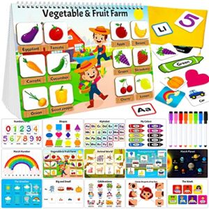 Busy Book for Kids, Preschool Montessori Toys for Toddlers, Autism Sensory Educational Toys for 3 4 Years Old, Activity Binder Quiet Book, Early Learning Toys, Boys Girls Develops Fine Motor Skills