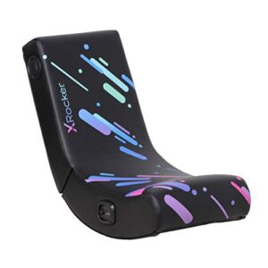X Rocker Galaxy 2.0 BT Printed PU Floor Rocker Gaming Chair, 33.46″ x 16.14″ x 25.59″, Black