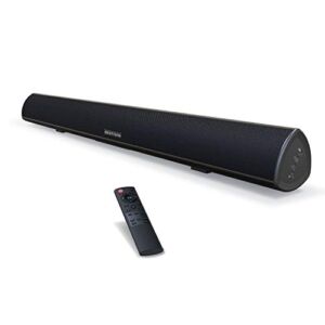 Sound Bar, 100Watt Bestisan Soundbar for TV, Wired & Wireless Bluetooth 5.0 Sound Bar(40 Inch, 6 Drivers, 105dB, Optical Cable Included, HDMI-ARC, Bass Adjustable and Wall Mountable)