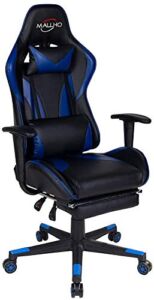 Polar Aurora Gaming Chair Racing Style High-Back PU Leather Office Chair Computer Desk Chair Executive Ergonomic Style Swivel Chair Headrest Lumbar Support