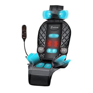 Sotion Back Massager with Compress & Heat, Vibrating Massage Chair Pad for Home or Office Use ,Height Adjustable Massage Seat Helps Relieve Stress and Fatigue for Neck, Back, Waist and Hips