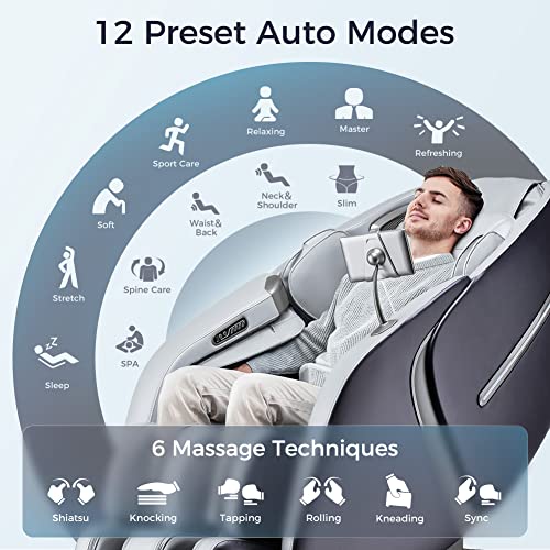 FITSSAGE Massage Chair SL Track Massage Chair Recliner, Zero Gravity Full Body Airbag Massage Chair with Body Scan Bluetooth Heat Touch Screen Foot Roller Handrail Shortcut Key, R8663 Gary | The Storepaperoomates Retail Market - Fast Affordable Shopping