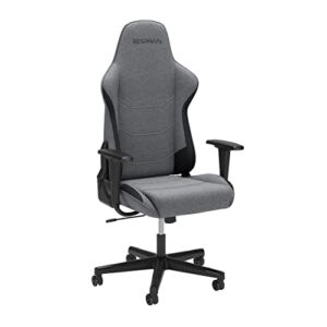RESPAWN 110 Fabric Gaming Chair Ergonomic Racing Style High Back PC Computer Desk Office Chair – 360 Swivel, Integrated Headrest, 135 Degree Recline Adjustable Tilt Tension Angle Lock – 2023 Grey