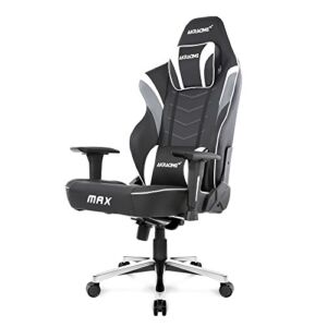 AKRacing Masters Series Max Gaming Chair with Wide Flat Seat, 400 Lbs Weight Limit, Rocker and Seat Height Adjustment Mechanisms – White
