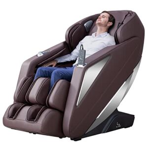 MassaMAX 2022 Massage Chair Recliner, Zero Gravity Full Body Yoga Stretching with Intelligent AI Voice Control, SL Track, Foot Rollers, Shiatsu (Brown)
