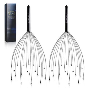 NICEMOVIC 2 Pack Scalp Head Massager with 20 Fingers Scalp Head Scratcher for Hair Stimulation Body Relaxing(Black & Black) | The Storepaperoomates Retail Market - Fast Affordable Shopping