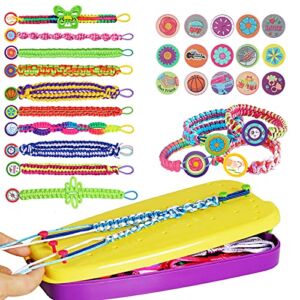 Friendship Bracelet Making Kit Toys, Ages 6 7 8 9 10 11 12 Year Old Girls Gifts Ideas, Birthday Present for Teen Girl, Arts and Crafts String Maker Tool, Bracelet DIY, Kids Travel Activity Set