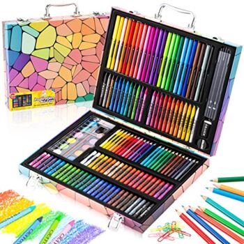 POPYOLA Arts and Crafts Supplies, 159 Pieces Deluxe Art Set with Unique Design Portable Gift Box, Drawing Painting Art Kits for Kids Girls Boys Teens Beginners | The Storepaperoomates Retail Market - Fast Affordable Shopping