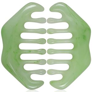 2pcs Massage Comb, Guasha Scraping Scalp Comb, Multi-Functional Handheld Head Massage Tool, Meridians Massager for Head Caring, Relaxation, Physical Therapy, Acupoint Treatment – Not Jade