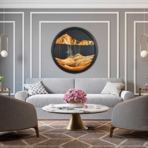 JJRY Sand Art Liquid Motion Moving Sand Art Picture,360° Rotate Wall Mounted Sand Art Wall Art Decor,3D Deep Sea Sandscape in Motion Display Flowing Sand Frame Relaxing Wall Home Office Work Décor/C