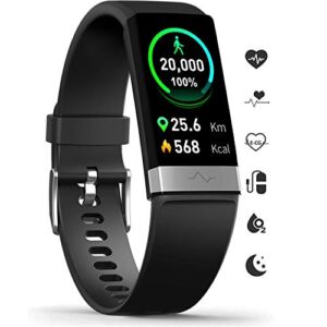 MorePro Fitness Activity Tracker Heart Rate Blood Pressure Monitor, IP68 Wateproof Smart Watch with Blood Oxygen HRV Health Sleep Tracking, Smartwatch Calorie Counter Pedometer for Women Men