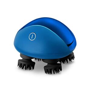 Breo Portable Mini Scalp Massager, IPX7 Waterproof Wireless Massager Octopus Head, for Scalp Stress Relief (Blue – Magnetic)