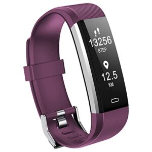 Poiuzet Fitness Tracker, Activity Tracker with Heart Rate and Sleep Monitor, Waterproof Health and Step Tracker for Women Men, Calories Counter Pedometer Watch with Call & Message Alert, Purple
