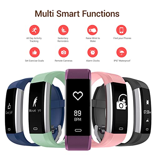 Poiuzet Fitness Tracker, Activity Tracker with Heart Rate and Sleep Monitor, Waterproof Health and Step Tracker for Women Men, Calories Counter Pedometer Watch with Call & Message Alert, Purple | The Storepaperoomates Retail Market - Fast Affordable Shopping