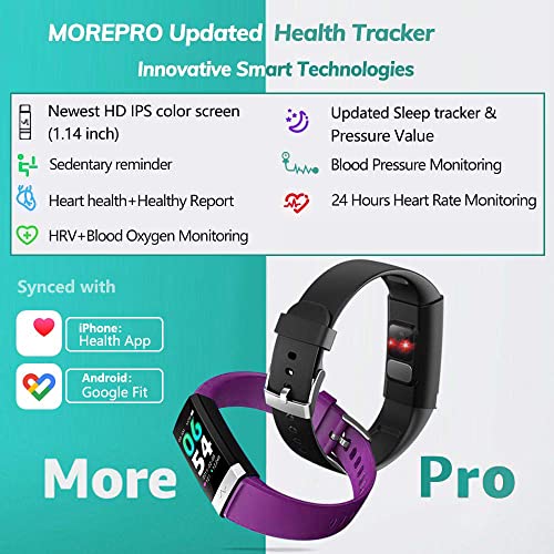 MorePro Heart Rate Monitor Blood Pressure Fitness Activity Tracker with Low O2 Reminder, IP68 Waterproof Smart Watch with HRV Sleep Health Monitor Smartwatch for Android iOS Phones | The Storepaperoomates Retail Market - Fast Affordable Shopping