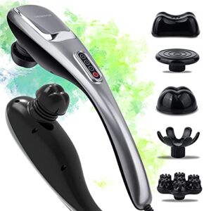MEGAWISE Massager Handheld Deep Tissue Neck Back Massager for Shoulders, Waist, Legs, 3600 RPM Powerful Motor Electric Neck Massager with 5 Nodes & 5 Speeds, Knotty Muscle Relief, A Little Heavy