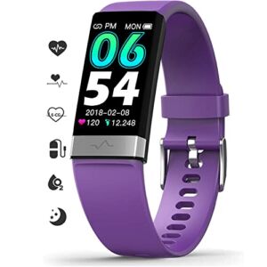 MorePro Heart Rate Monitor Blood Pressure Fitness Activity Tracker with Low O2 Reminder, IP68 Waterproof Smart Watch with HRV Sleep Health Monitor Smartwatch for Android iOS Phones (Light Purple)