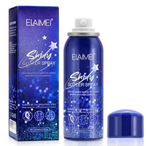 Shiny Glitter Spray, Body and Hair Glitter Spray, Quick-Drying Waterproof Body Shimmery Spray (2.11 oz)
