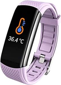 LADYG Smart Watch Fitness Tracker with Body Temperature Thermometer Blood Oxygen Heart Rate Blood Pressure Monitor Sleep Monitor Step Counter Pedometer Calorie Counter for Women Men Kids (Purple)