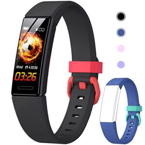 Kids Fitness Tracker Watch for Boys Girls Age 5-16, Waterproof Fitness Watch with Heart Rate Monitor, Sleep Monitor, Calorie Counter, 11 Sport Modes Tracker and More – Kids Watch with Replaceable Band