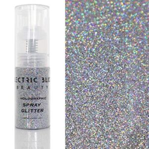 Silver – 30 Grams Loose Glitter Spray – Holographic Glitter Spray – Cosmetic Grade – Makeup Face Body Nail Festival Rave Beauty Craft (Silver)