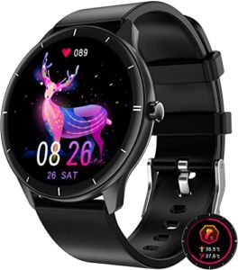 Fitness Tracker Smart Watch Fitness Tracker, with Temperature/Heart Rate/Blood Pressure Detection Function, Sleep Monitoring, Multiple Dial , IP67 Waterproof, Compatible with Android and iOS