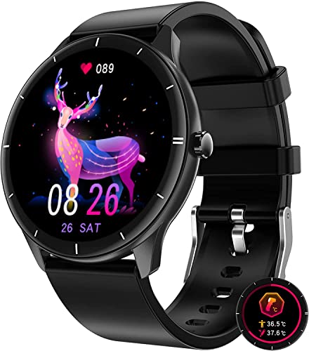Fitness Tracker Smart Watch Fitness Tracker, with Temperature/Heart Rate/Blood Pressure Detection Function, Sleep Monitoring, Multiple Dial , IP67 Waterproof, Compatible with Android and iOS | The Storepaperoomates Retail Market - Fast Affordable Shopping