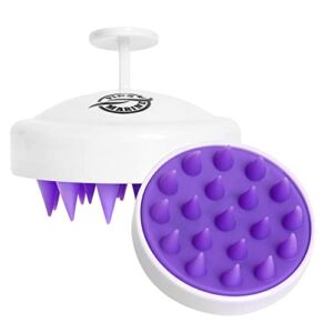 URBAN SOMBRERO Pink Marine Hair Scalp Massager, Silicone Hair Shampoo Brush for Scalp Care, Dry Scalp and Hair Growth – White & Purple