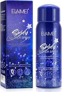 60ML Shiny Glitter Spray, Body and Hair Glitter Spray, Body Shiny Glitter Spray for Skin, Face, Hair and Clothing, Quick-Drying Waterproof Glitter Hairspray Highlighter Face Makeup Spray