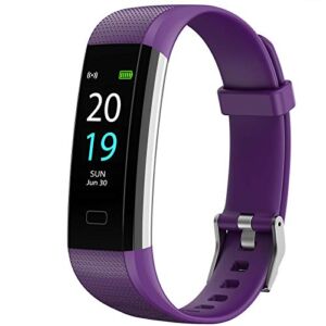 Akasma Fitness Tracker HR, S5 Activity Tracker Watch with Heart Rate Monitor, Pedometer IP68 Waterproof Sleep Monitor Step Counter for Women Men (Purple)