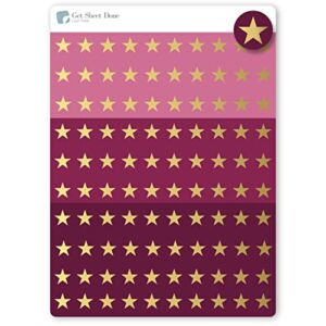 Gold Foiled star Stickers 100 Mini Micro Dot Decals Planner Stickers for color code coding productivity planning craft kid reward reminder appointment chores todo health habit tracker flag