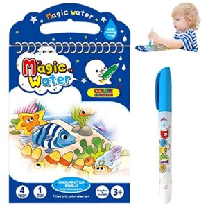 naixue Reusable Coloring Book,Water Drawing Book Kids | Reusable Water Reveal Activity Pads Drawing Toys Educational, Travel Toys for Kids Includes Magic Pen