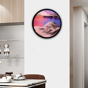 CEFRAX Round Glass Sandscape in Motion 3D Art Picture Flowing Sand FrameLarge Wall Hanging Sandscape Moving Quick Sand Painting